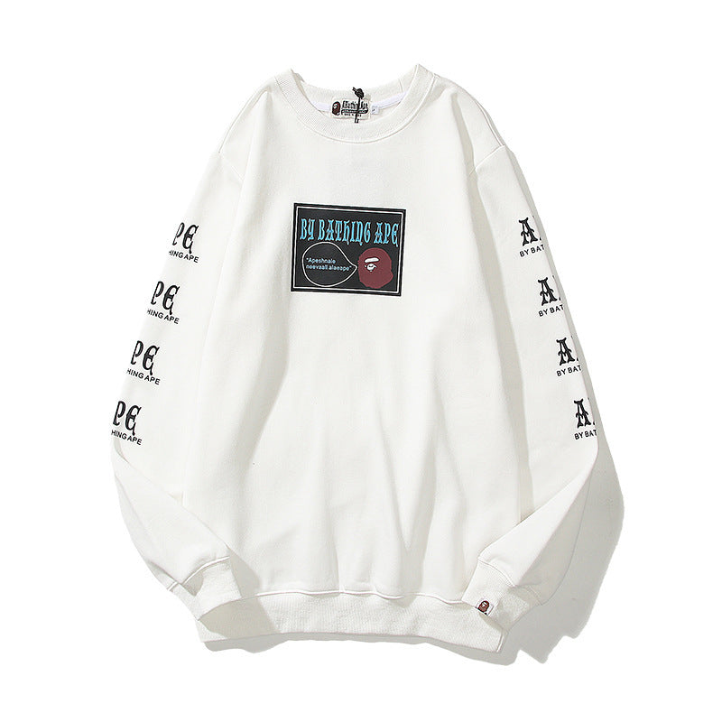 Bathing Ape Sweatshirt Autumn and Winter Men's Cotton Printed Long Sleeve round-Neck Pullover