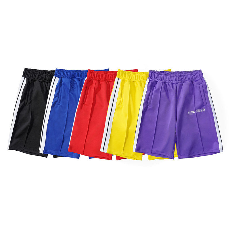 Palm Angle Shorts Palm Angels Casual Striped Shorts Elastic Men and Women Sports