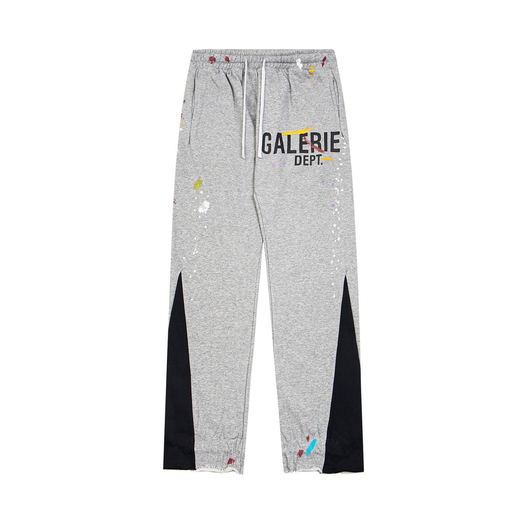 Gallery Dept Sweatpants Hand-painted splashed ink alphabet casual trousers