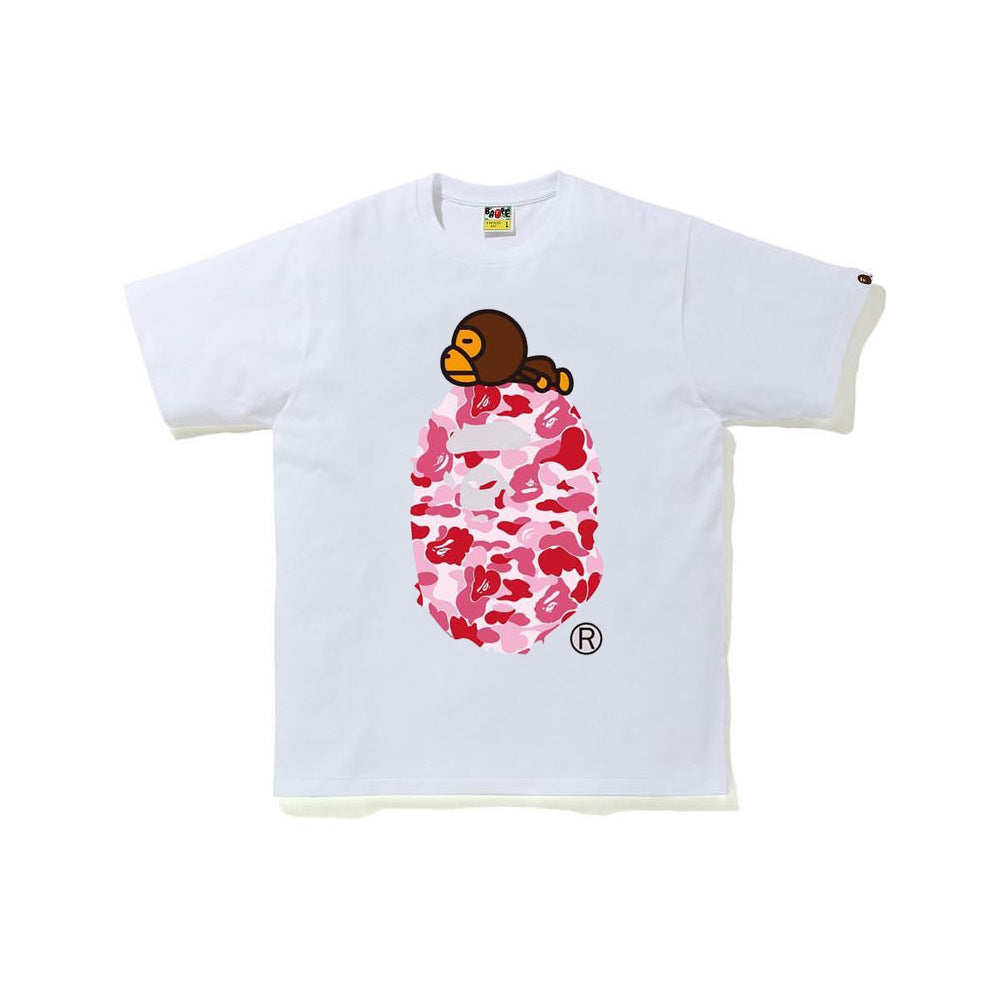 Bape Bearbrick T-Shirt Classic Ape Printed Short Sleeve T-Shirt For Men And Women