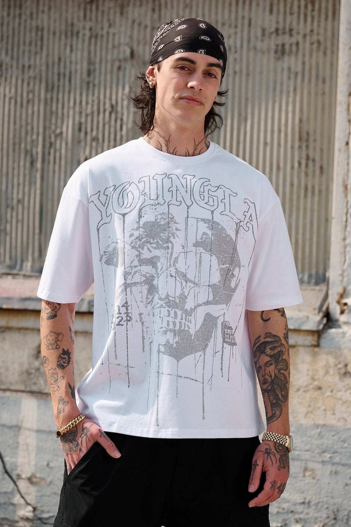 4116 - Floral Skull Tees