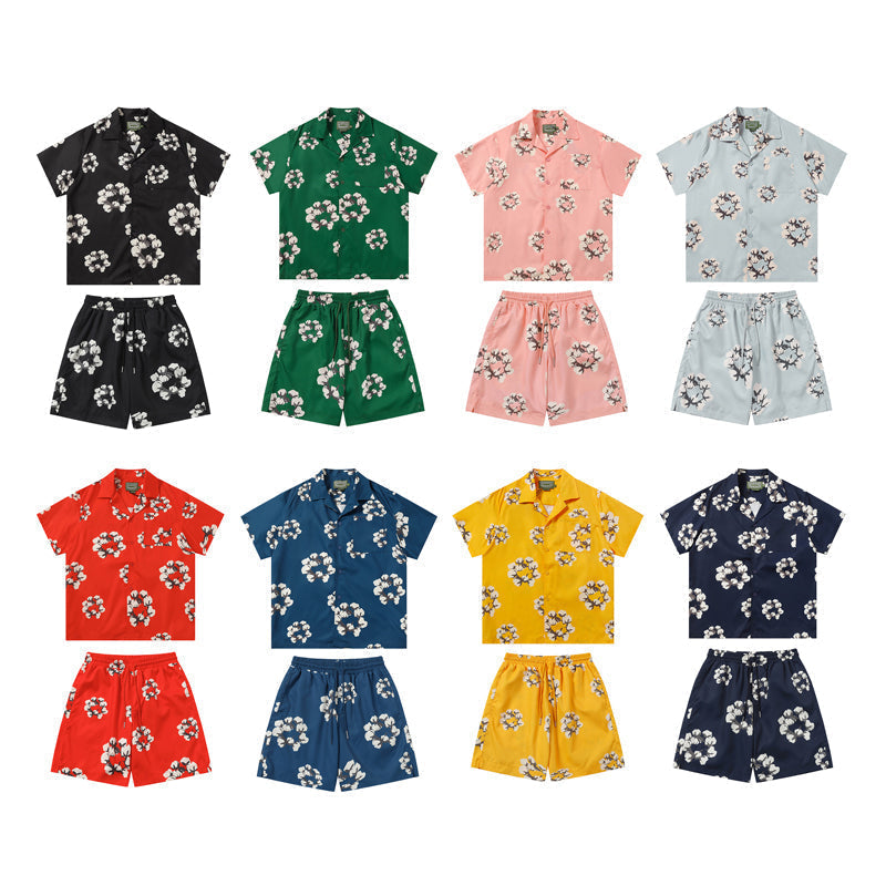 Denim Tears T-shirt & Shorts 2 Piece Set Button cardigan woven