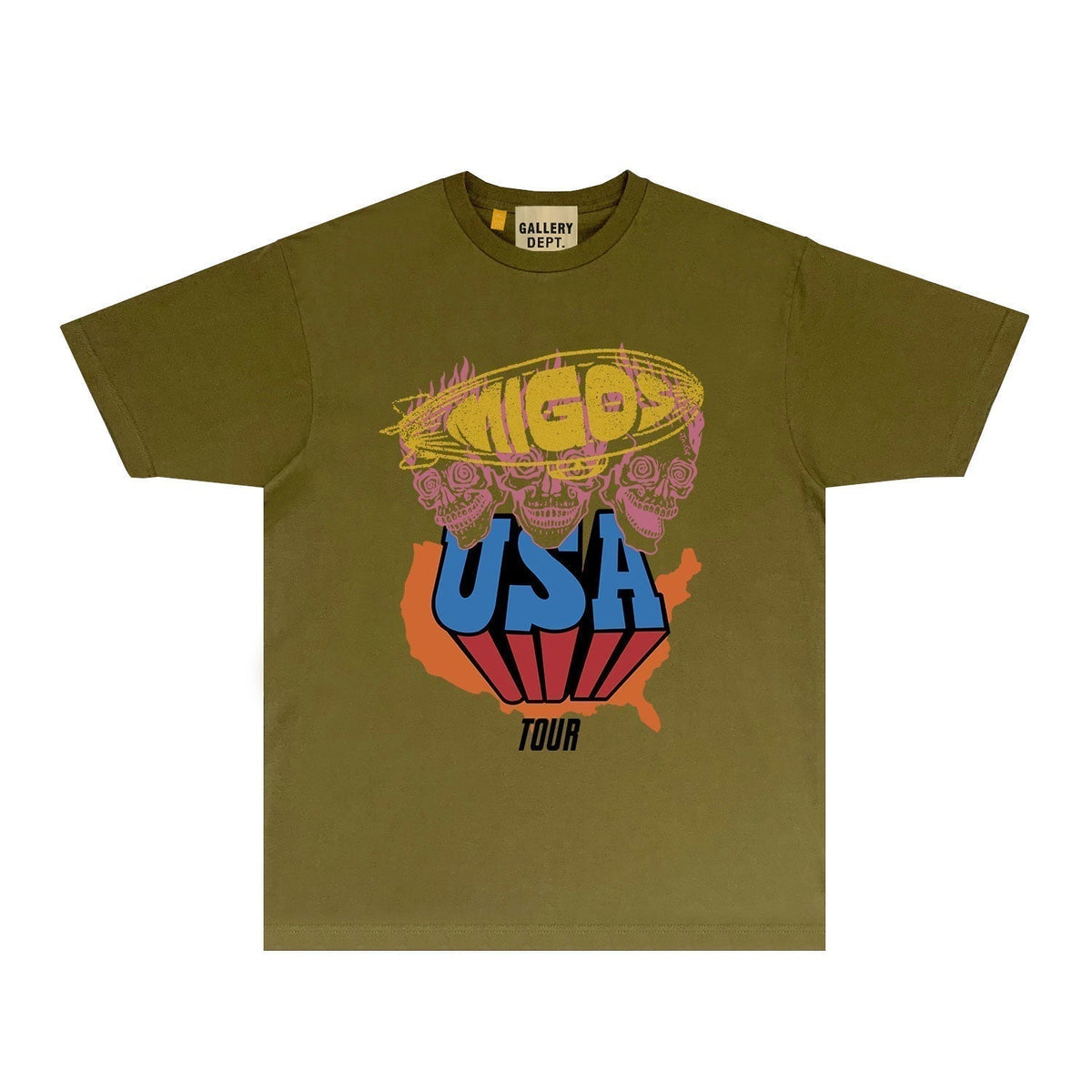 Gallery Dept T Shirt Retro Printed Loose Short-Sleeved Shirt