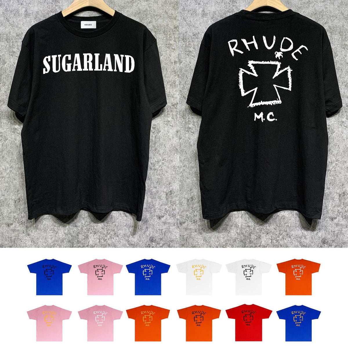 Rhude T-shirts Printed Trendy Pure Cotton