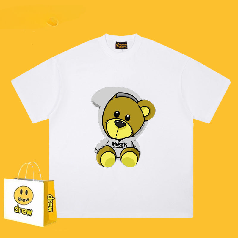 Drew T-shirts Cotton Short Sleeve Bear Print
