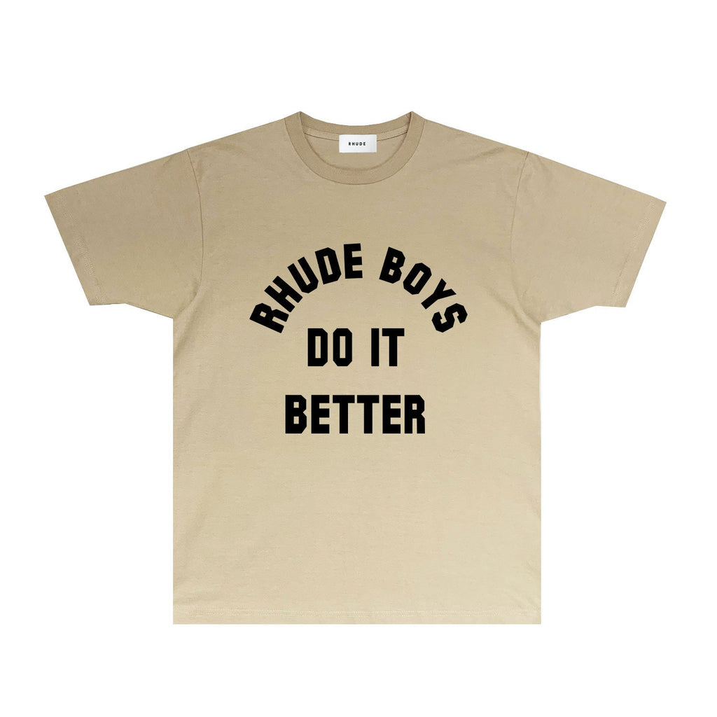 Rhude T-shirts Printed Trendy Pure Cotton