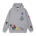 Chrome Heart Hoodie Chrome Hearts Colored Cross Leather Sanskrit Hooded Sweater