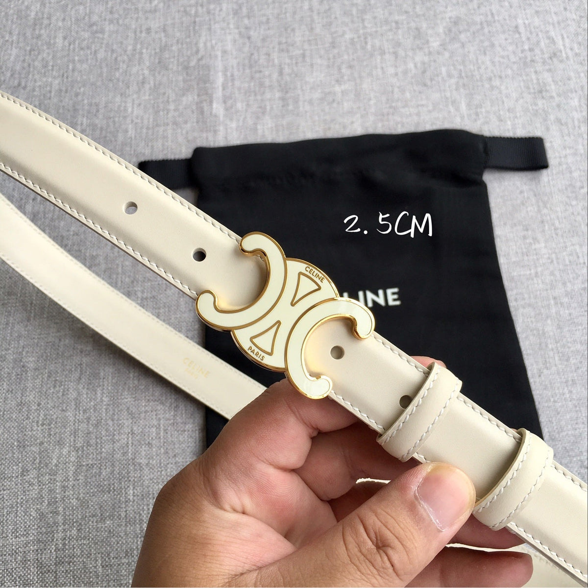 Authentic Celine Women‘s Leather Belt – Triomphe Buckle