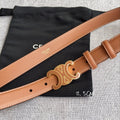Authentic Celine Women‘s Leather Belt – Triomphe Buckle